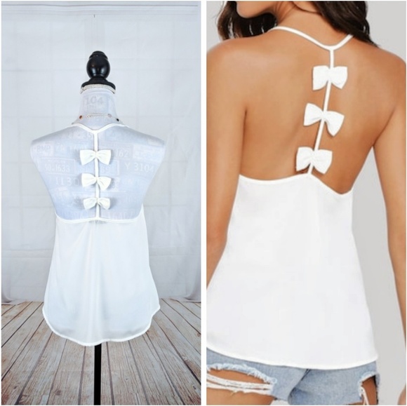 5🌟Rated  🎀 Bow Ribbon T-back cami - Picture 2 of 5